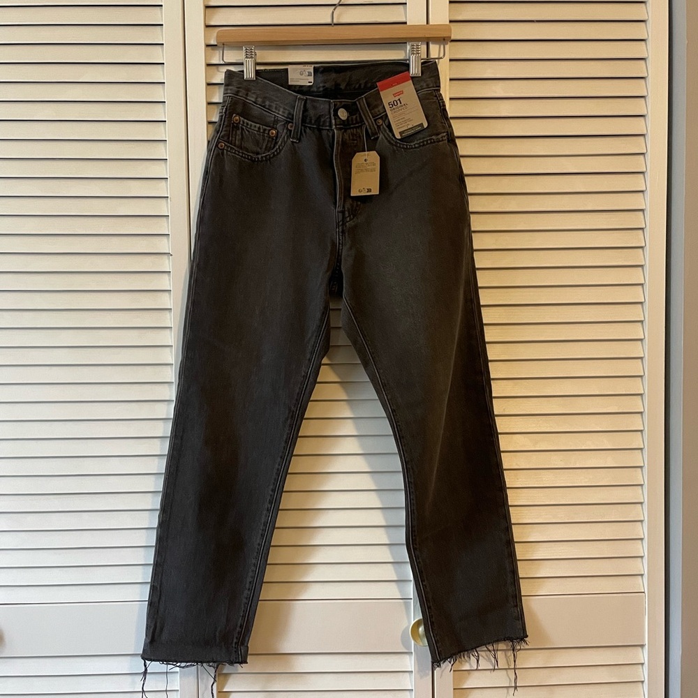 Levi's 501 Original Cropped Jeans Grey/Black 25x26